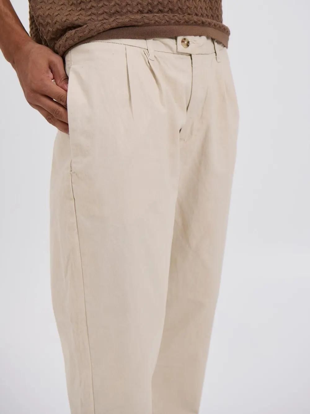 Simple And soft Daily Slim Ivory Pant