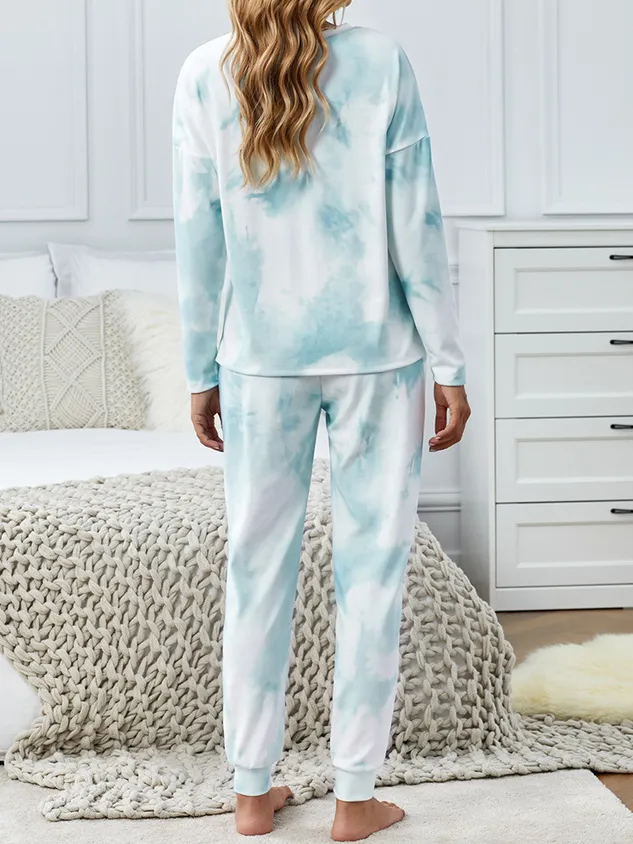 Casual Tie-Dye Pattern Lounge Set