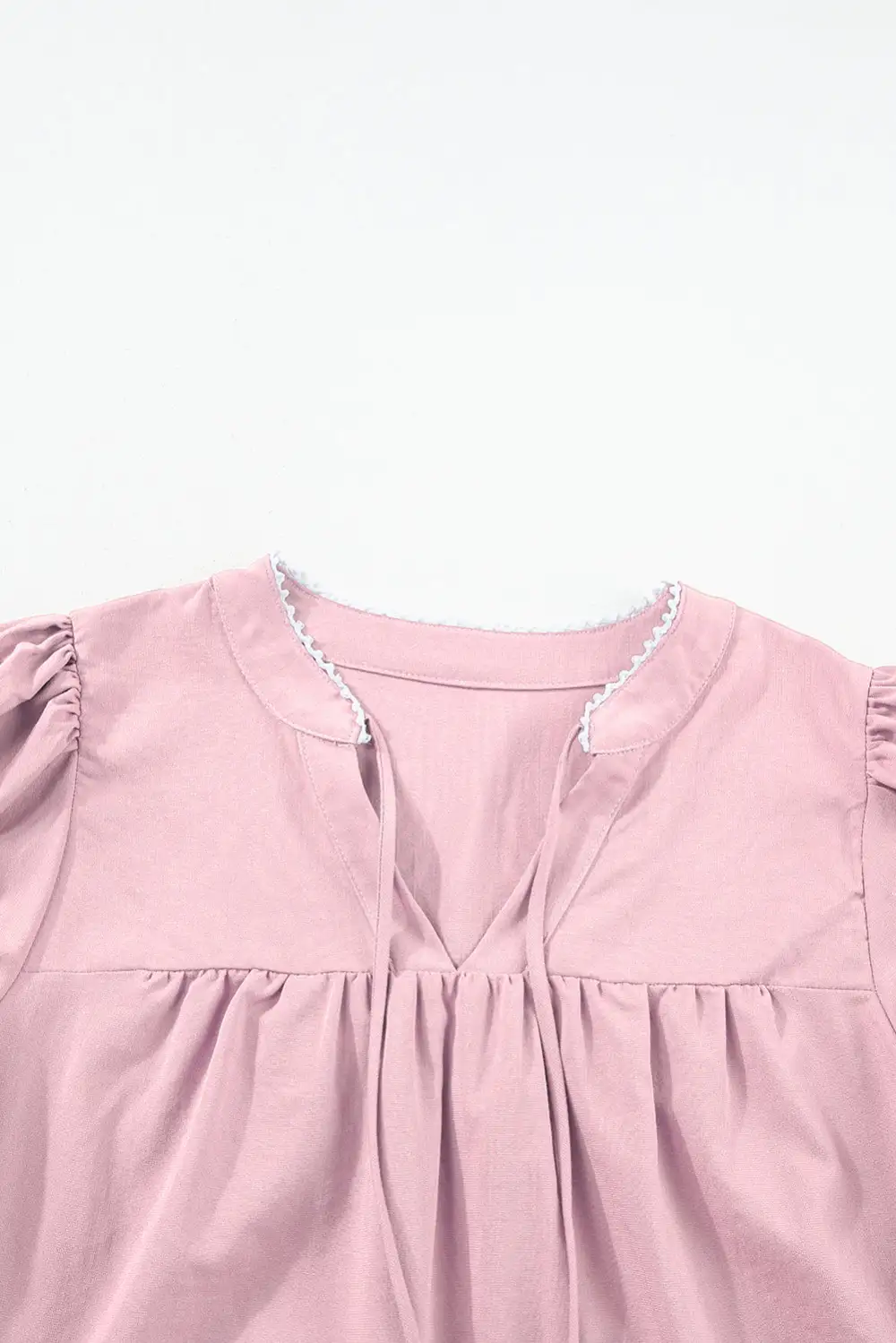 Softly Styled Floral Embroidered Puff Sleeve Blouse