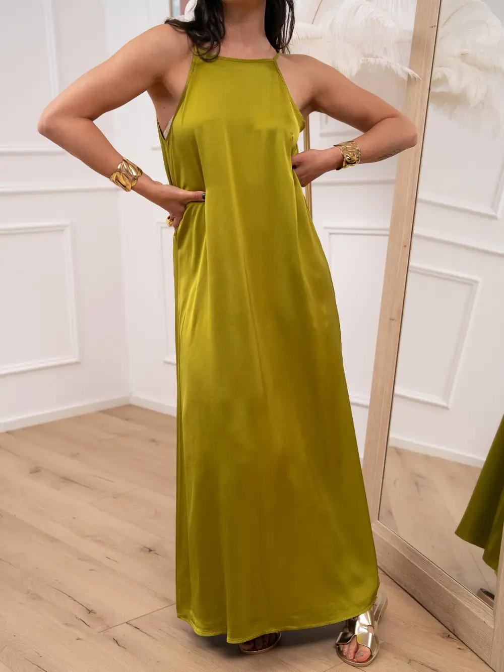 Neck Viscose Dress