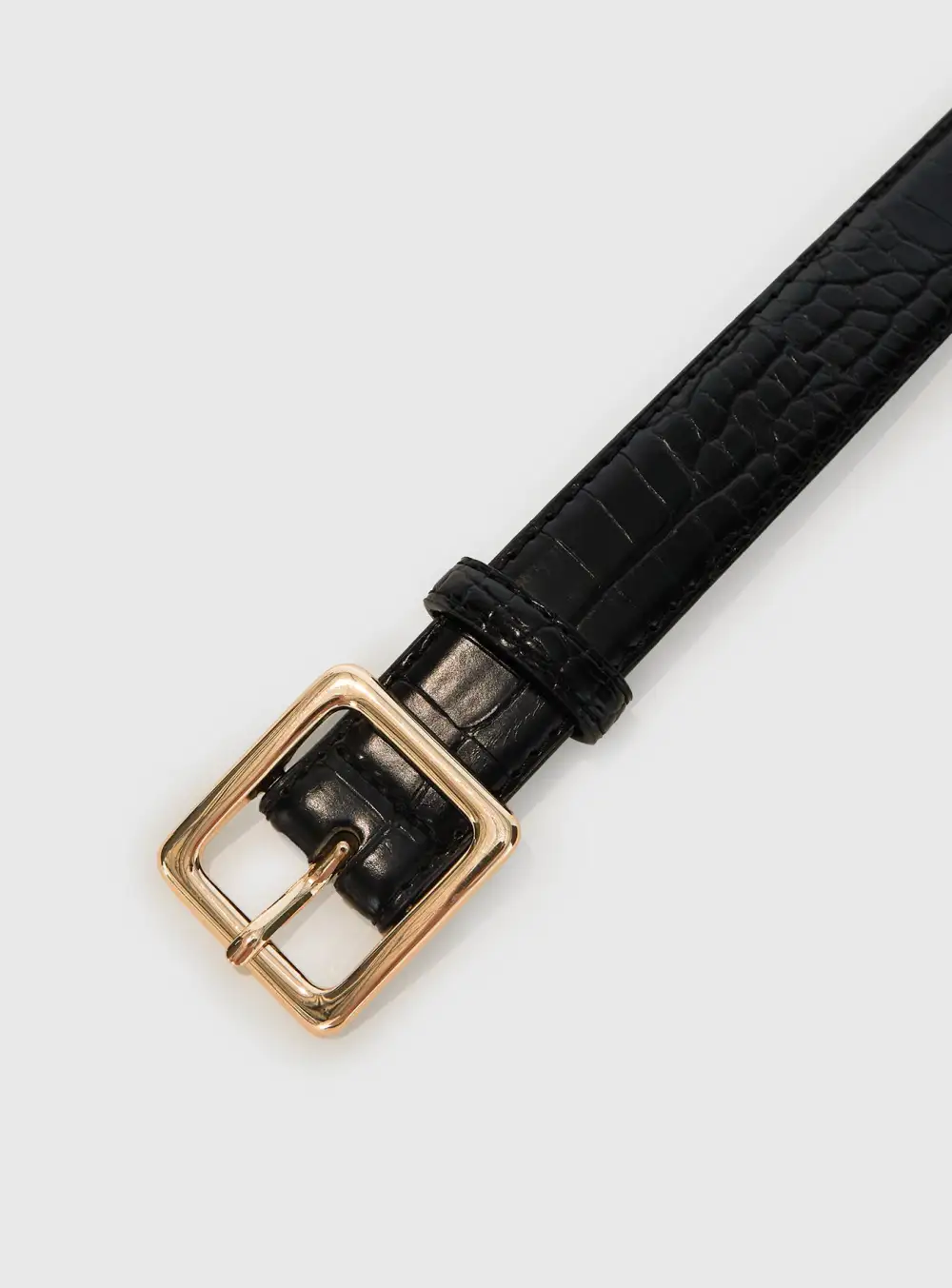 Buckle Faux Leather Draped Belt