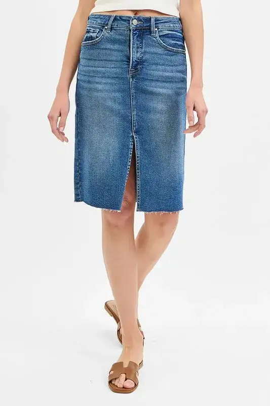 Side Slit Risen Skirt