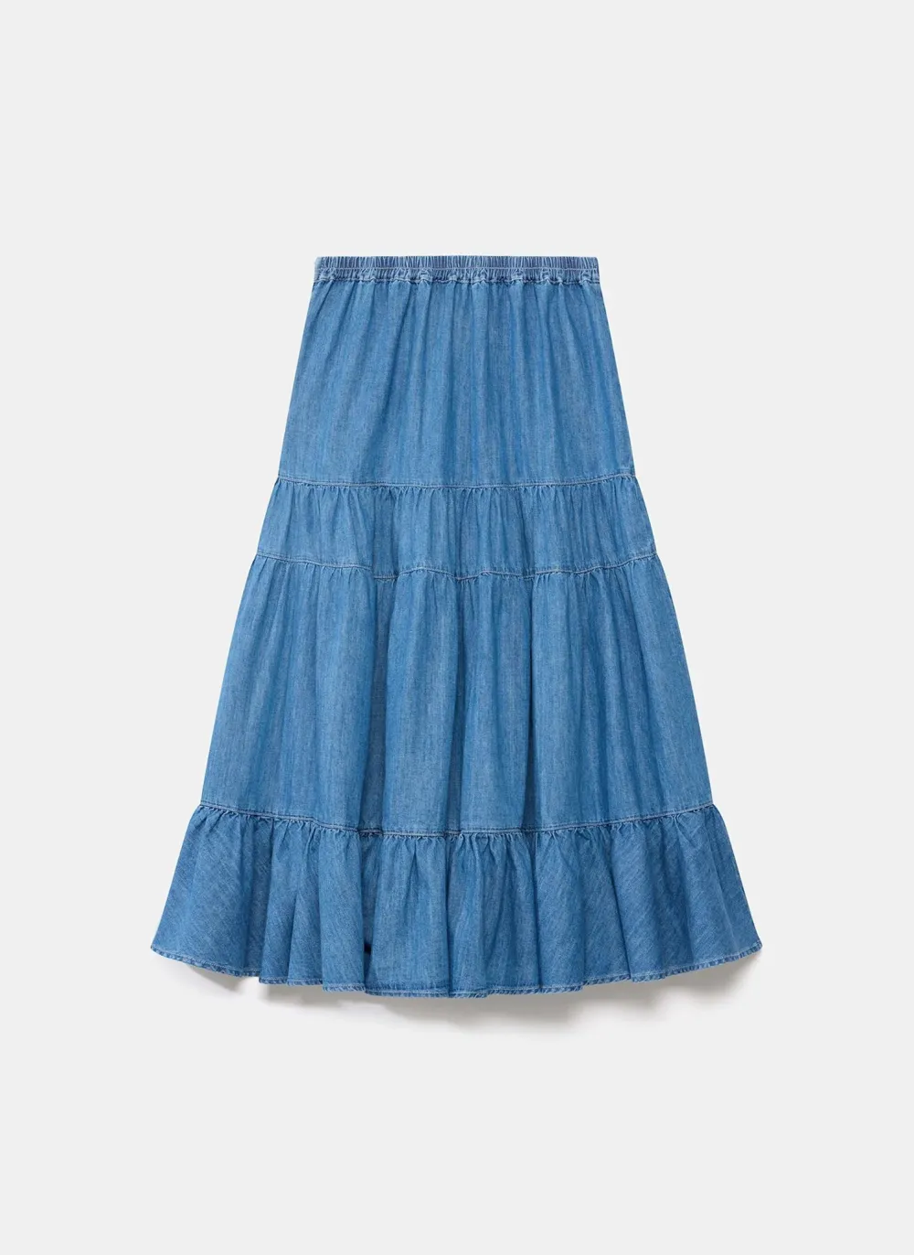 Casual Style Denim Maxi Skirt