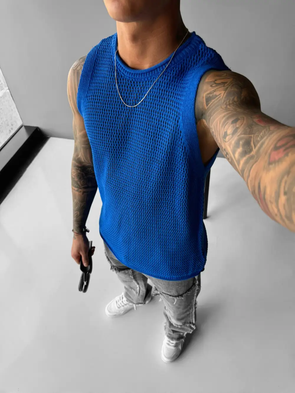 Streetwear Relaxed Textured Tank Top
