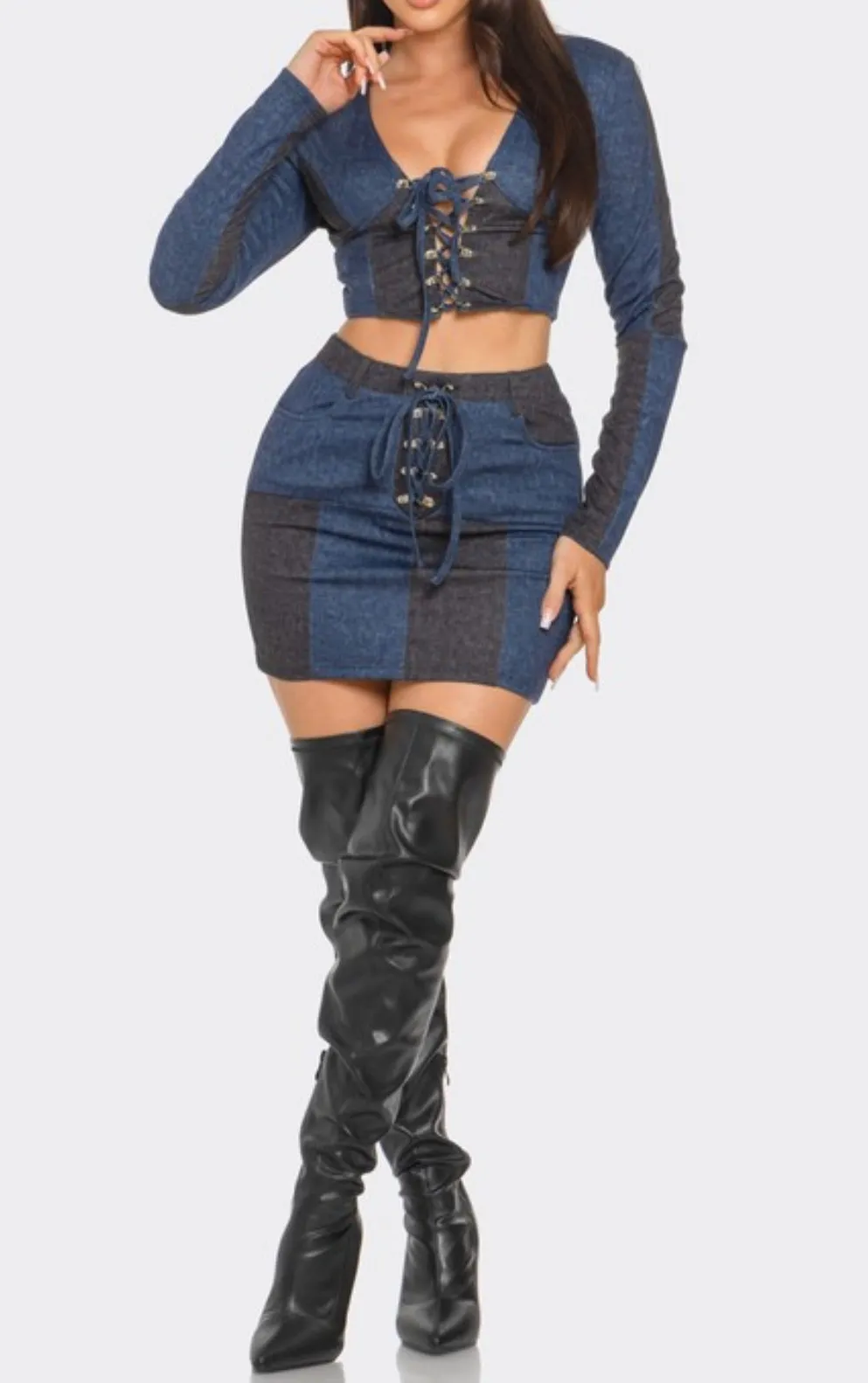 Everyday Patch Tie Women's Skirt Set