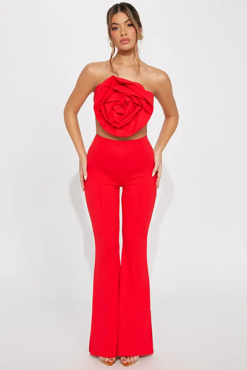 India Rose Pant Set - Red