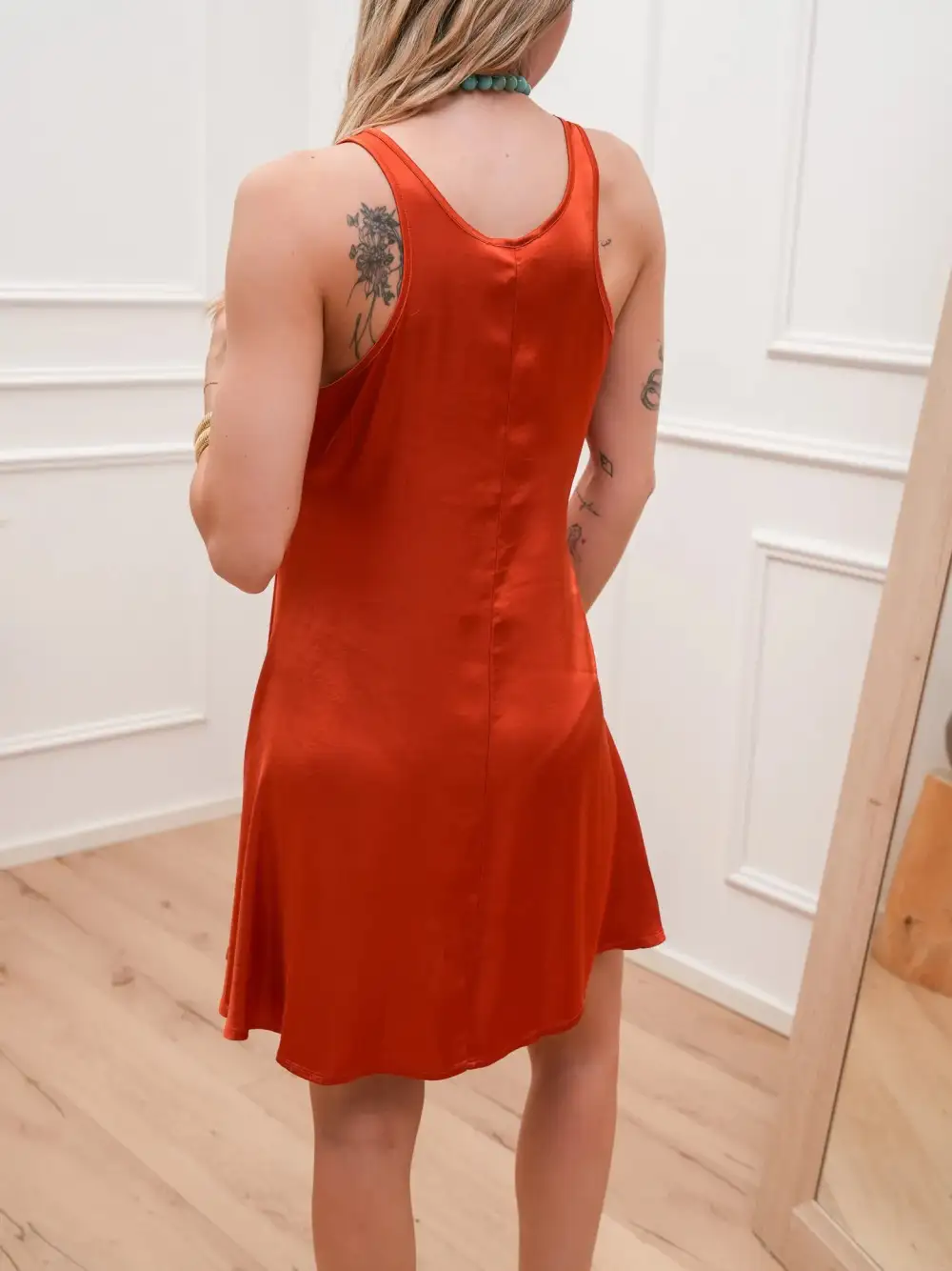 Mini a Line Satin Top