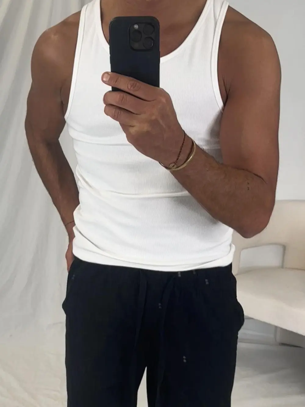 Simple And Soft Versatile ivory Tank Tops