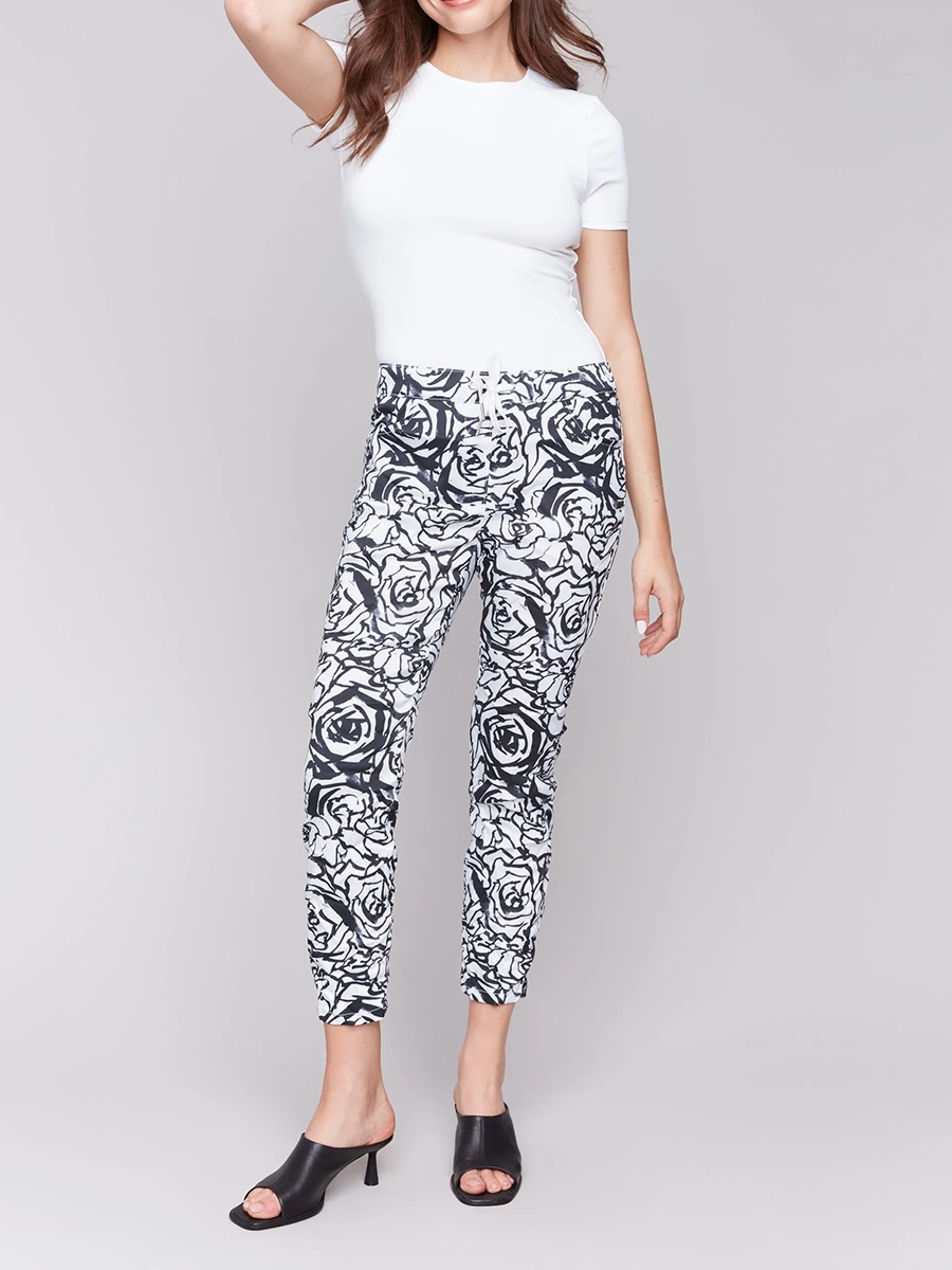Slim Elastic Waist Casual Trousers
