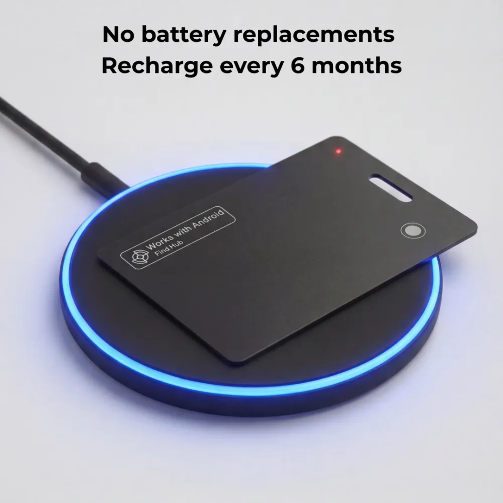 Dual-System Card Tracker iOS Android Certified Smart Ultra-Thin Wireless Charging Wallet Anti-Lost Locator