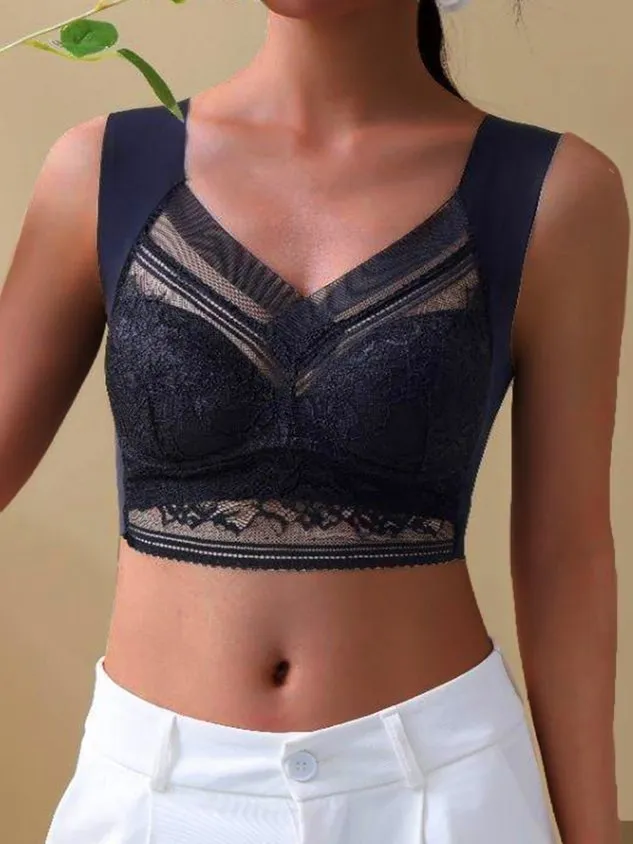 Plain Lace Casual Bra & Bralette