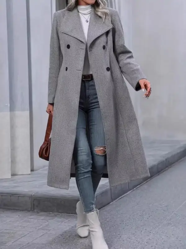 Double-breasted Longline Overcoat Jacket