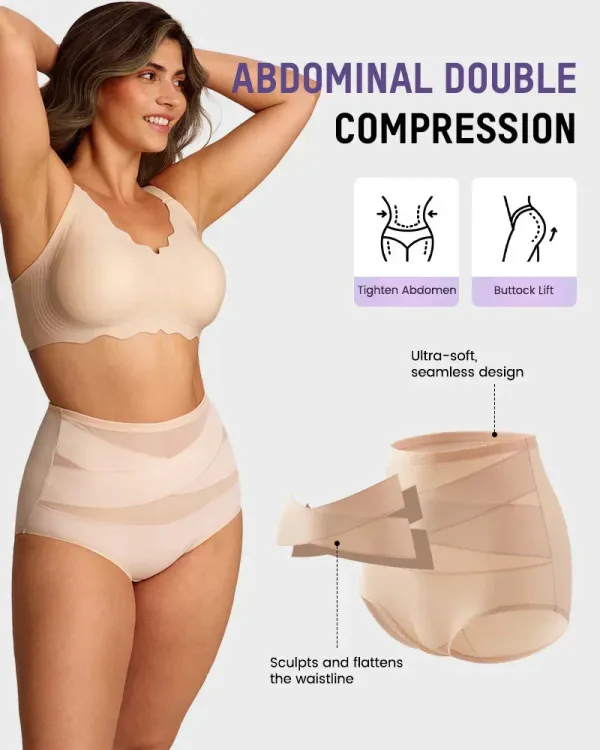 ✨Plus-Size High-Waist Cross Tummy Control Panties