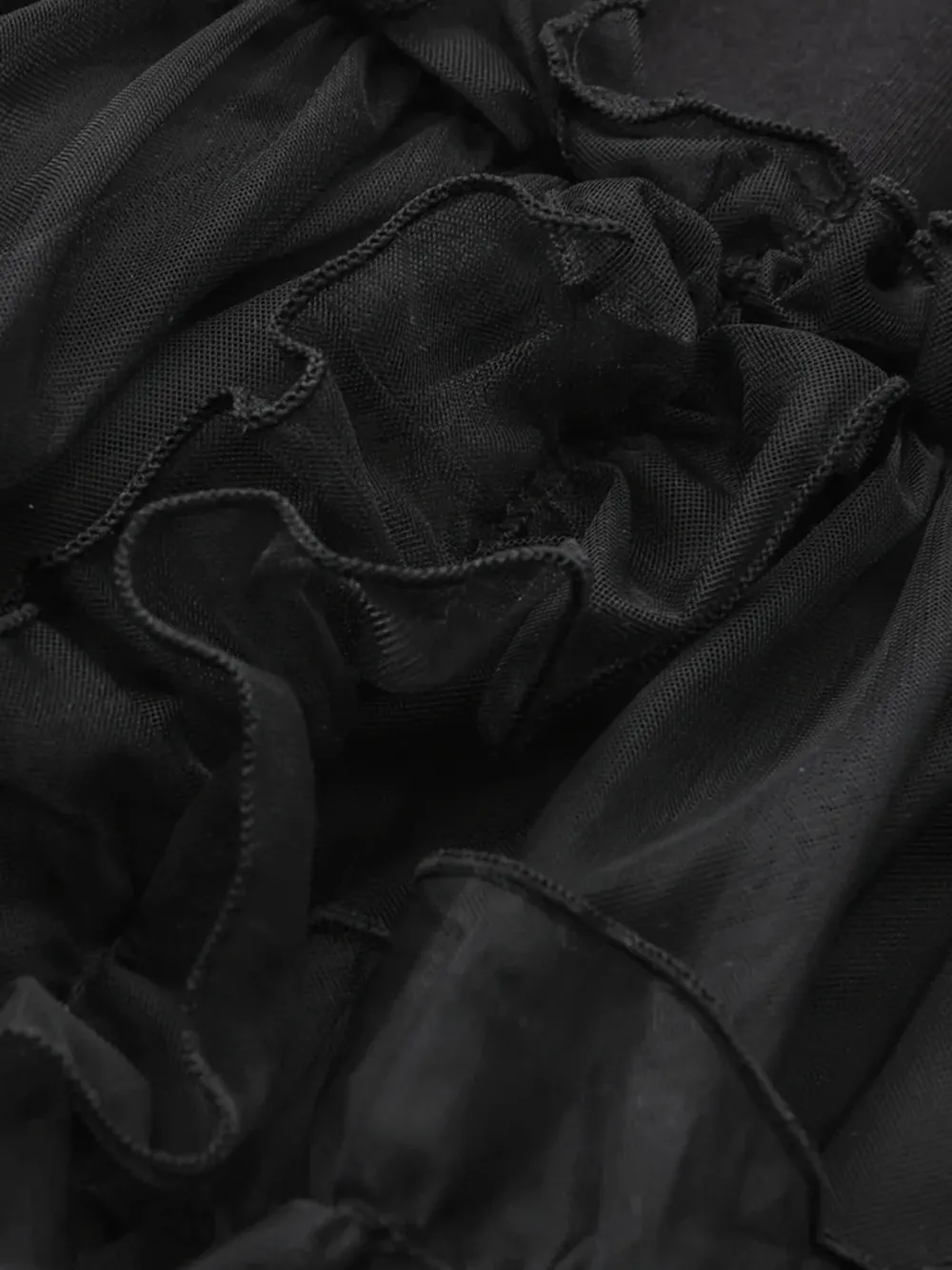Layered Mesh Ruffle Short - Sleeve Dress