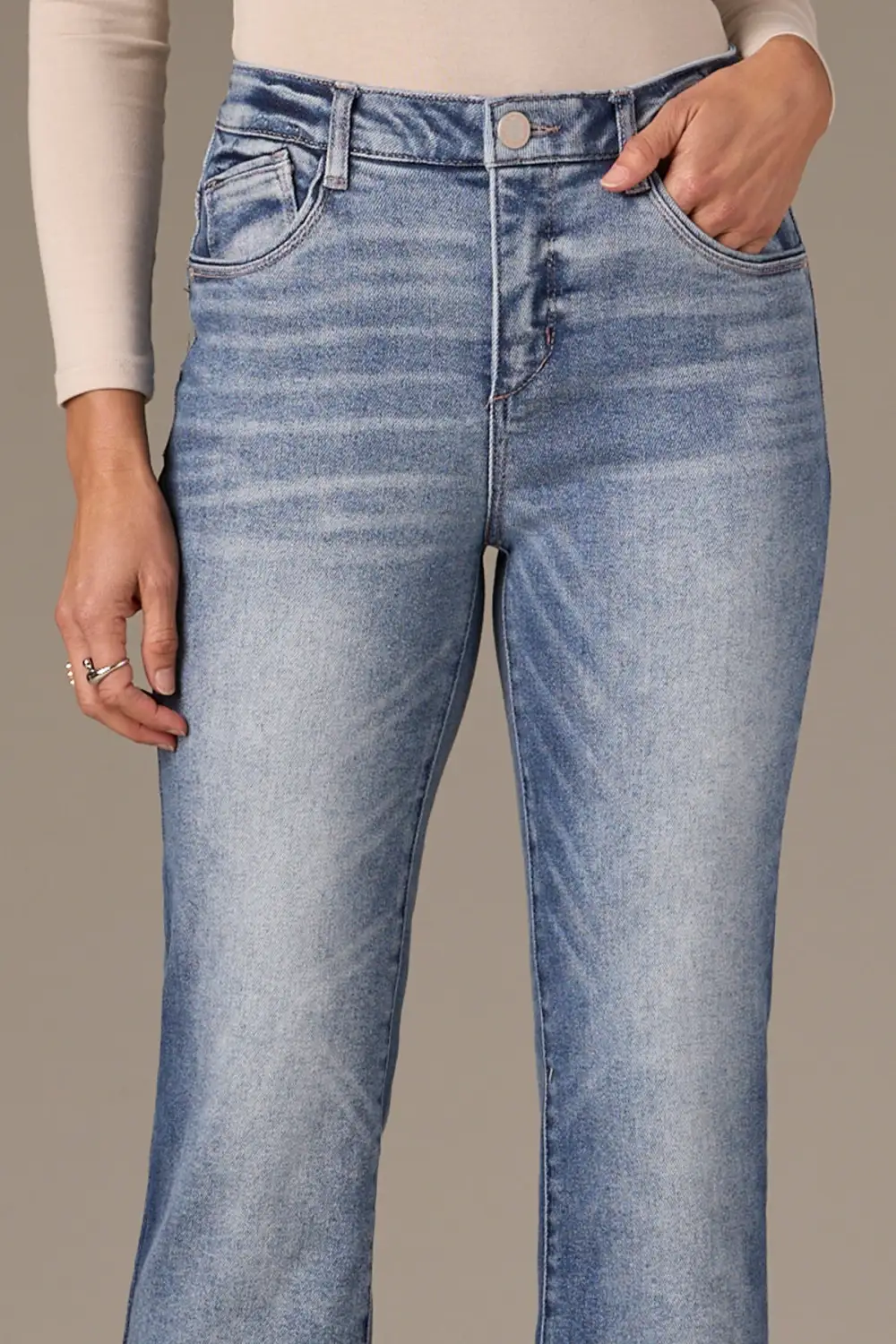 Petite High Rise Cropped Bootcut Jeans
