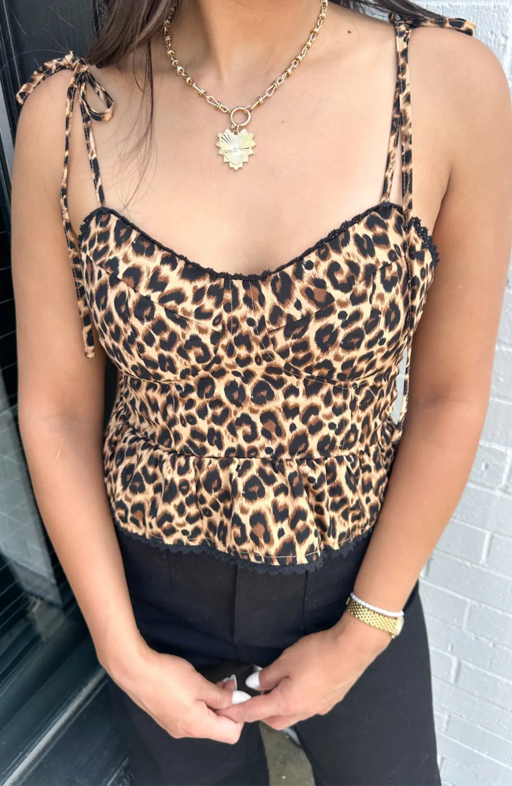 Eyes On Me Leopard Lace Sleeveless Top