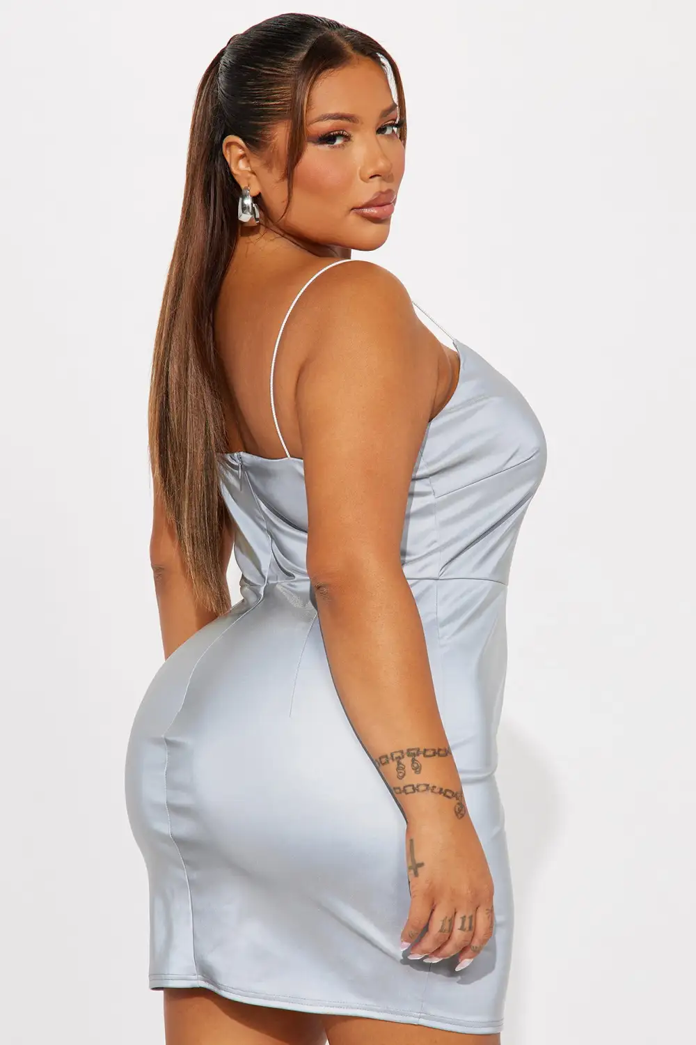 Delaney Reflective Micro Mini Dress - Grey