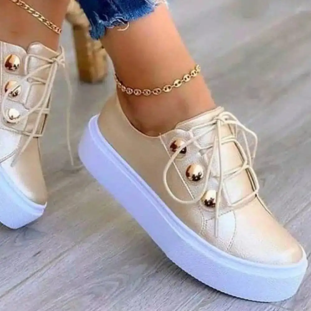 Modern Round Toe Platform Sneakers