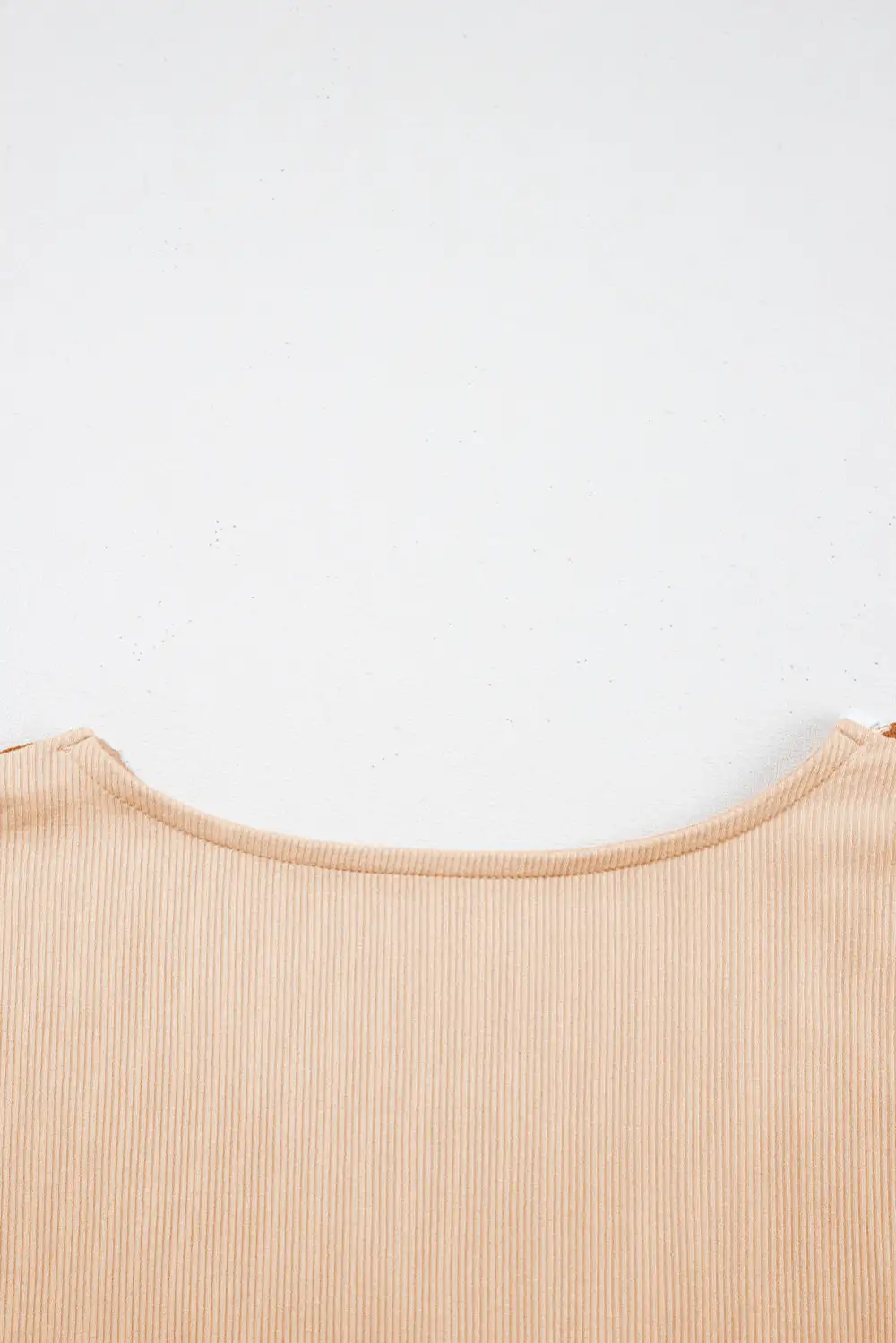 Pale Chestnut Crochet Floral V Neck Textured Short Sleeve Blouse