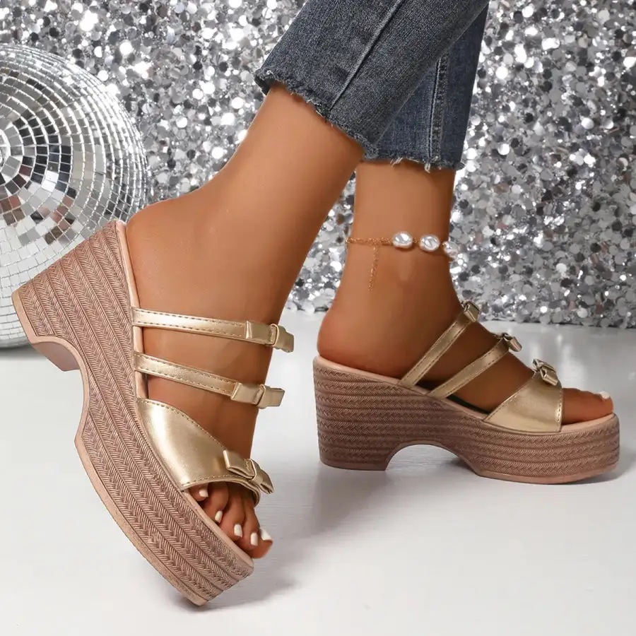 Classic Strappy Platform Wedge Sandals