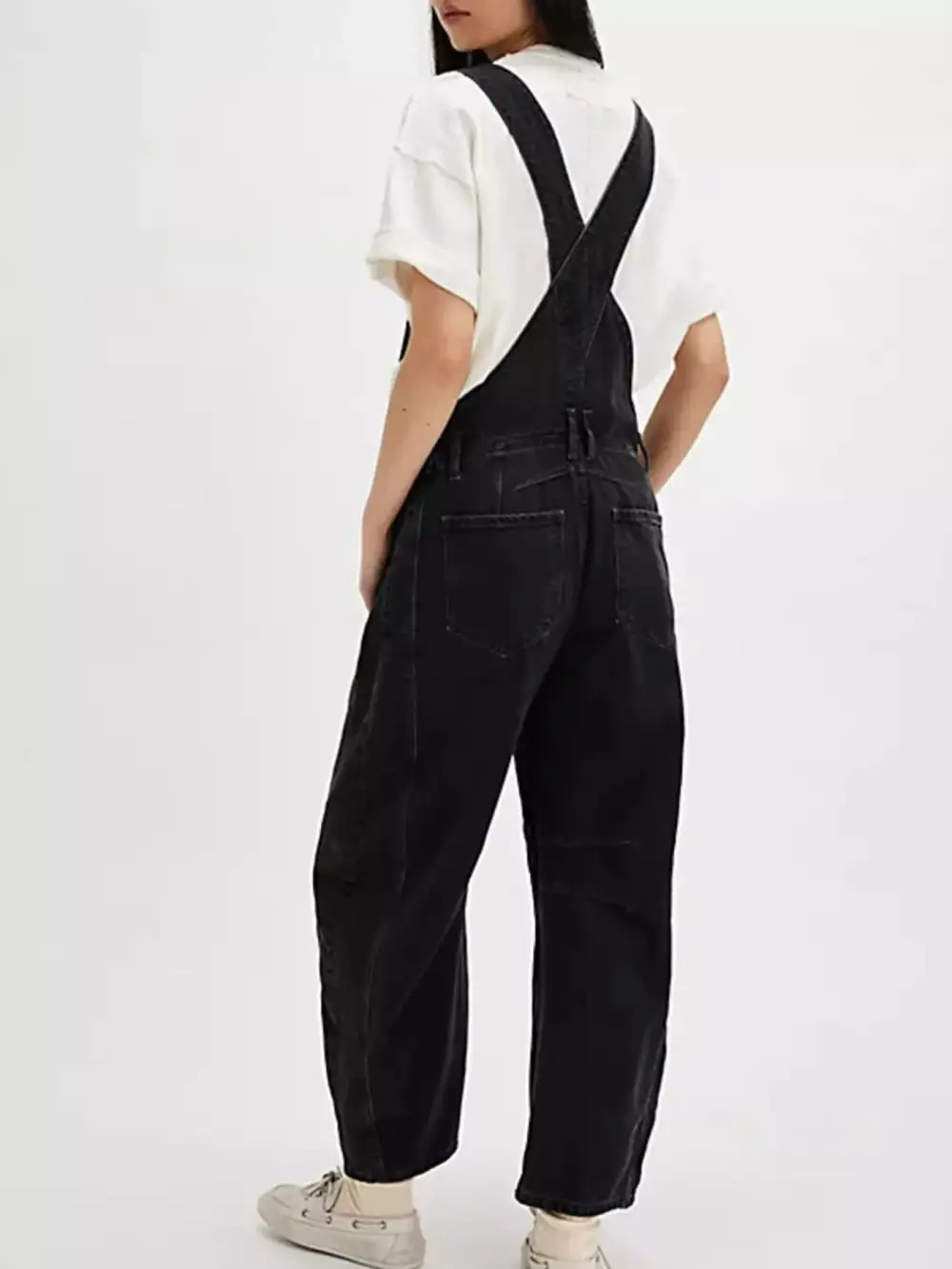 Soft Denim Wide Leg Overalls