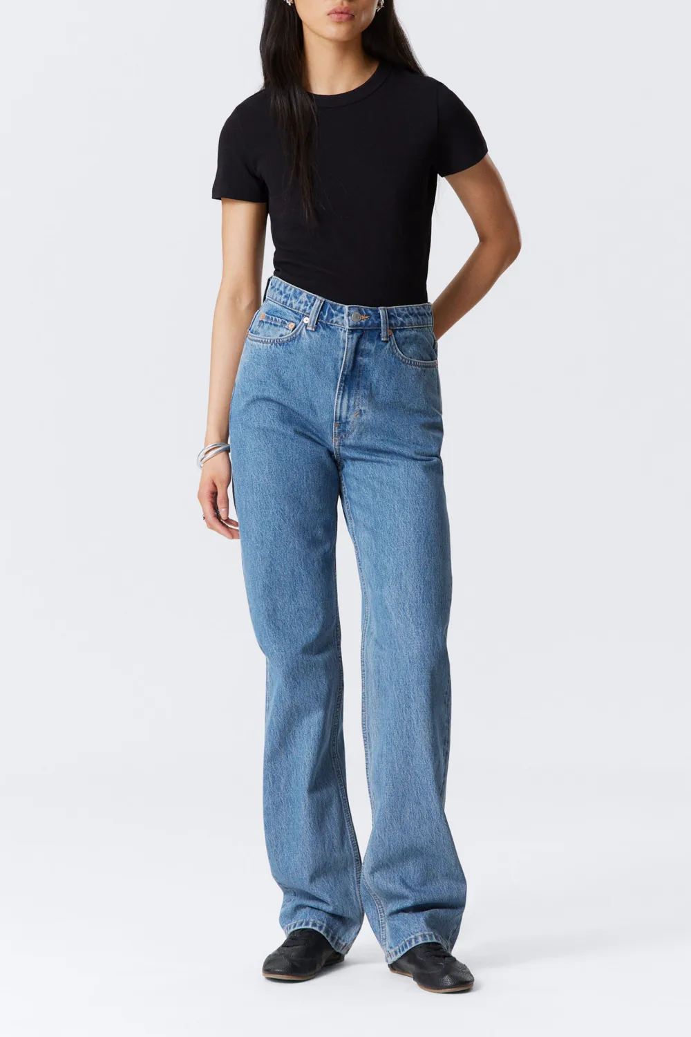 High Rise Jeans With Pockets