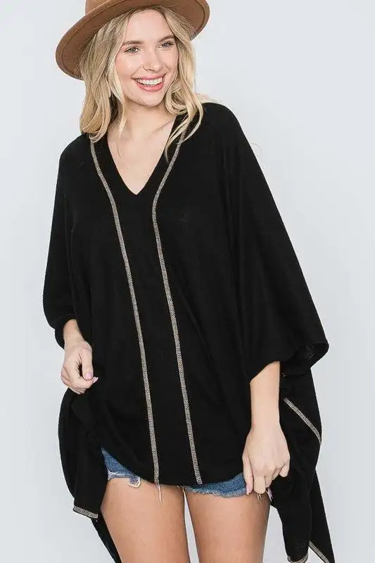 Vivienne V-Neck Poncho Top | URBAN ECHO SHOP