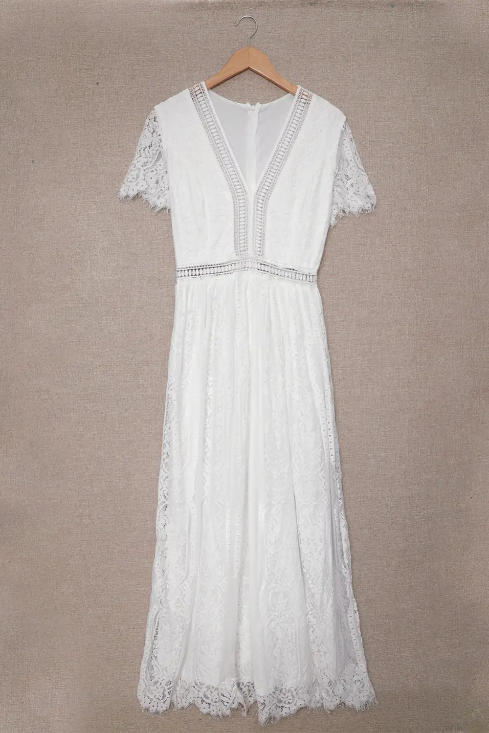 V-Neck Lace Maxi Dress