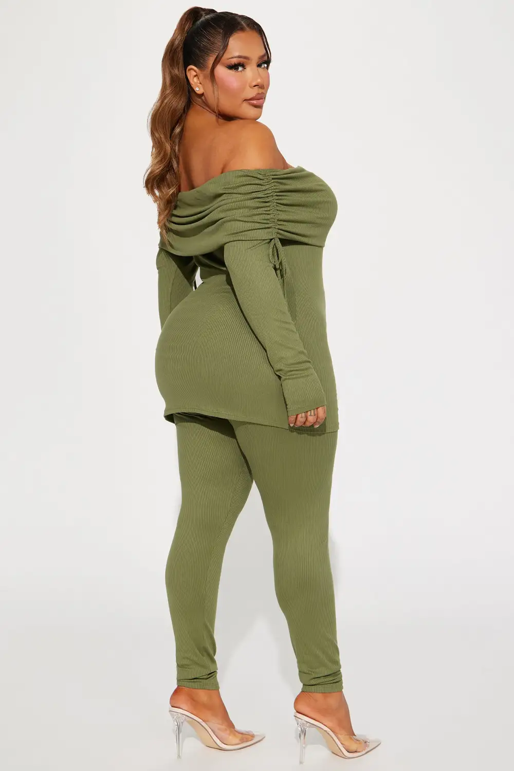 Pretty Girl Legging Set - Olive