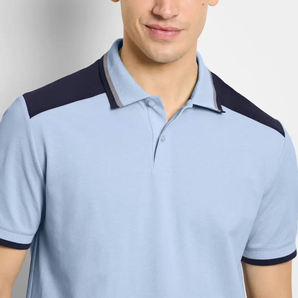 Contrast Panel Short Sleeve Polo Shirt