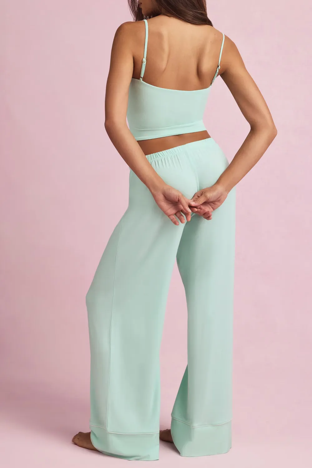 Relaxed Fit Elastic Waist Loose Trousers