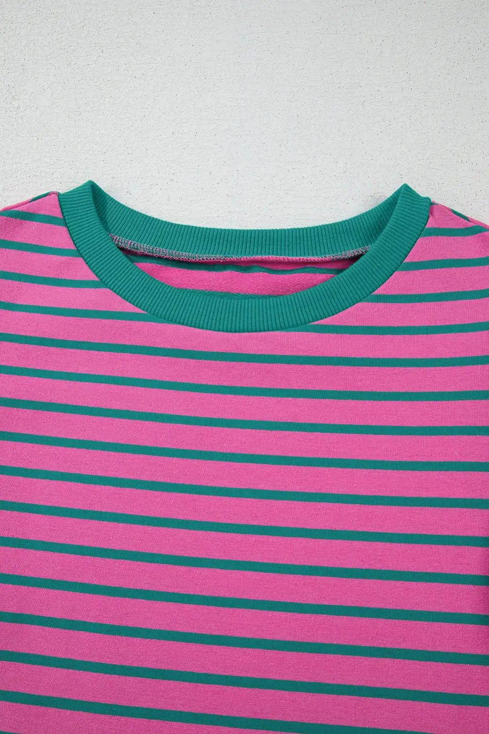 Everyday Striped Ruffled Crew Neck Blouse