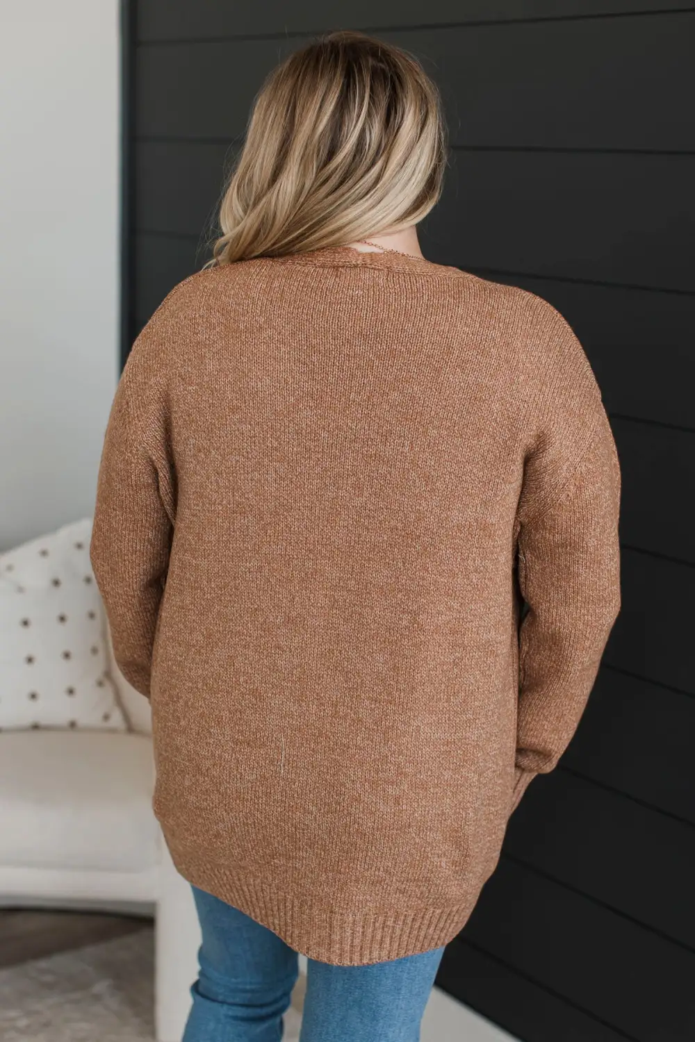 Trust In You Knit Cardigan- Deep Camel