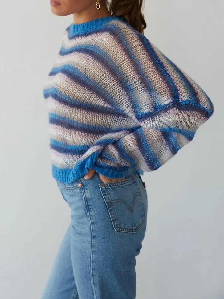 Loose Knit Striped Sweater