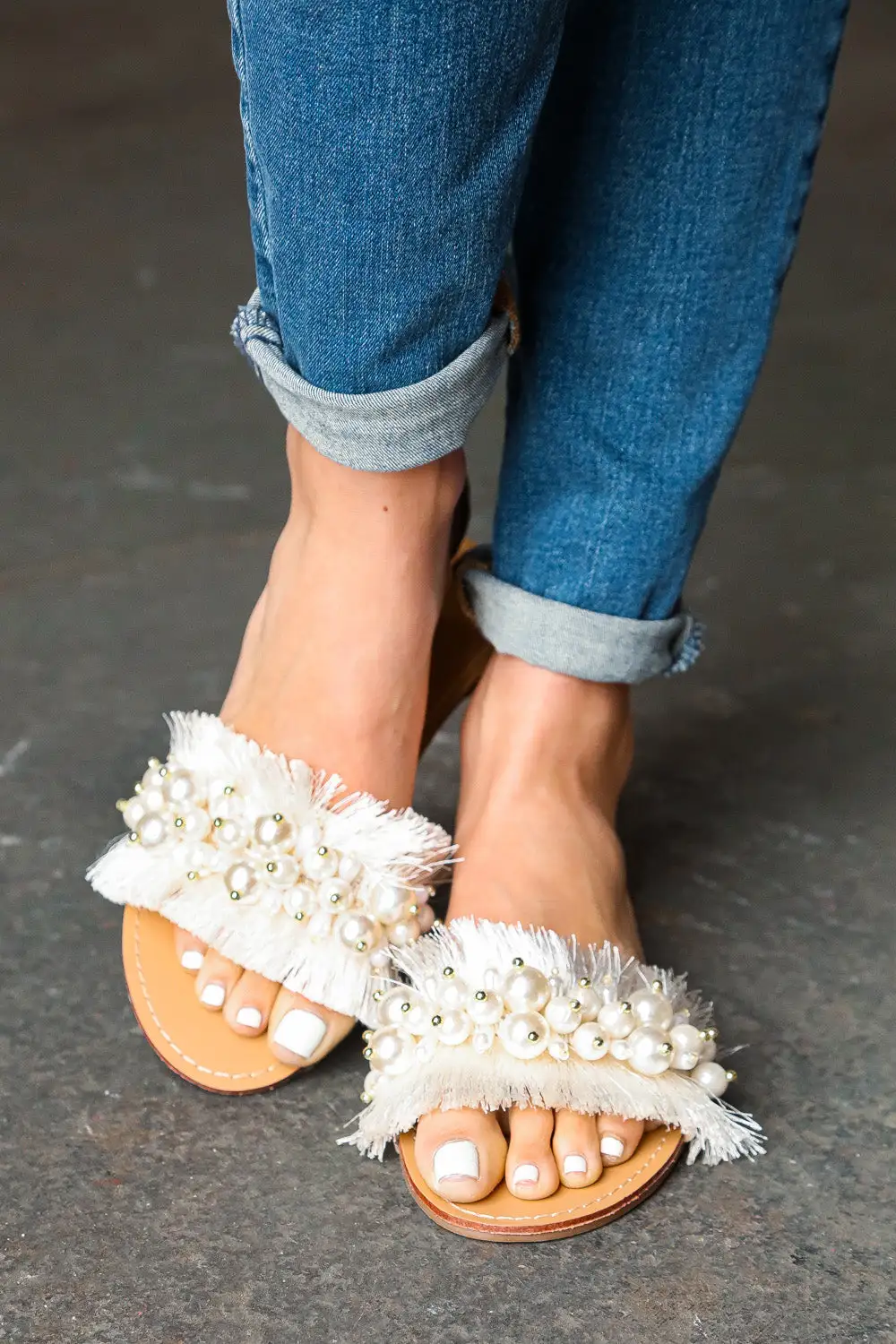 Linen Fray Sandals