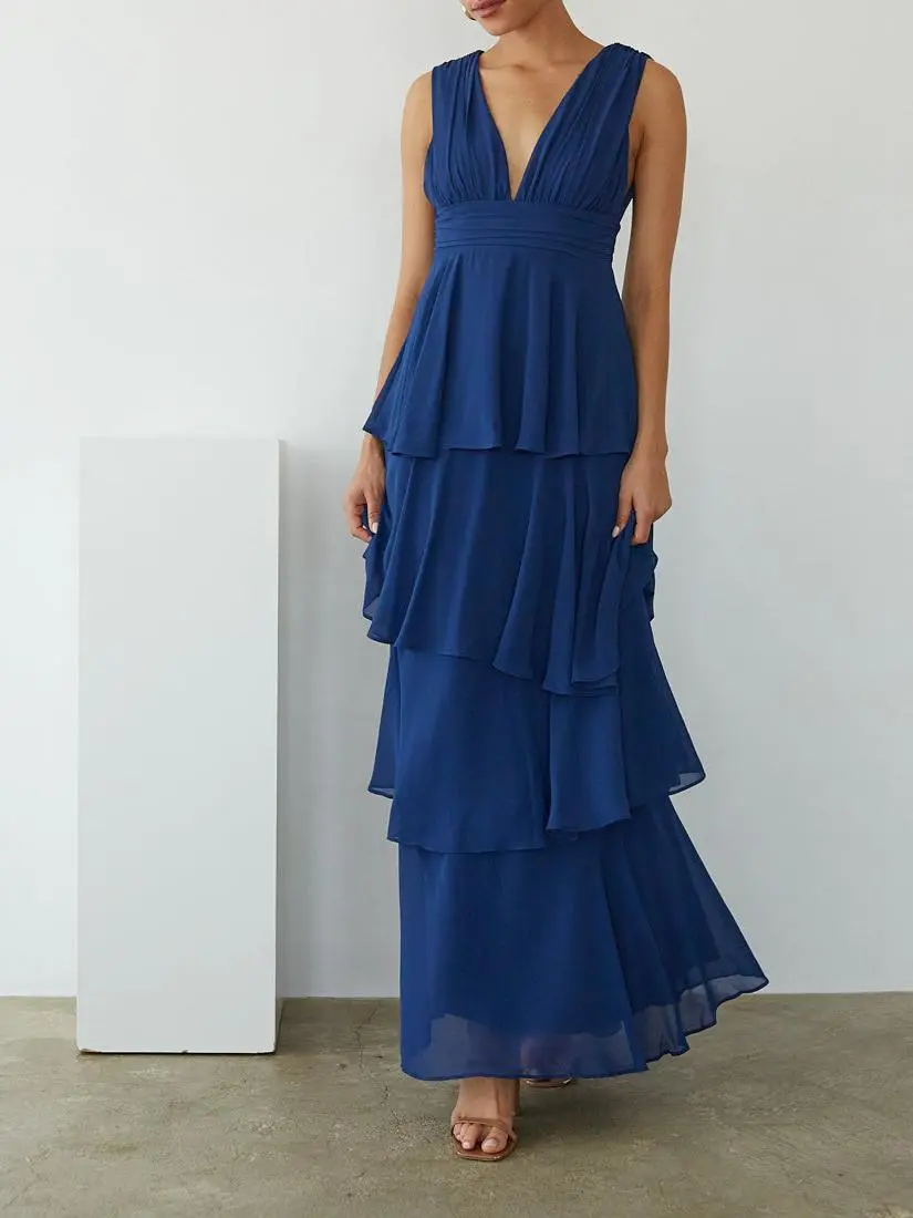 Chiffon Tiered Maxi Dress