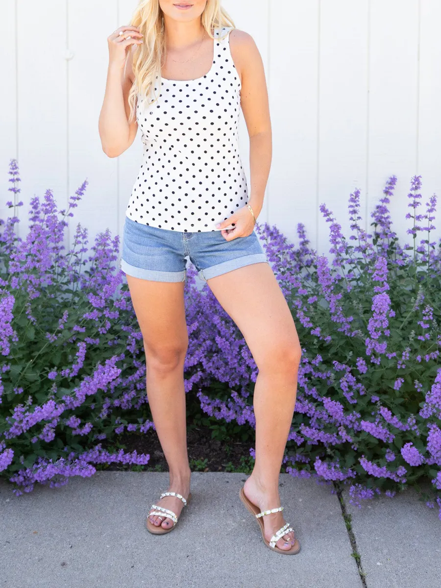 Black dot white vest