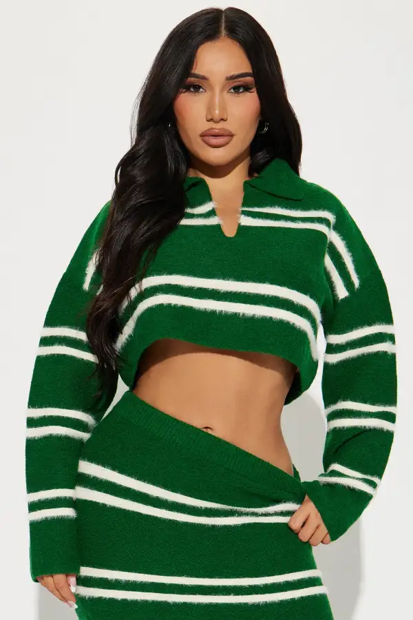 Making Plans Sweater Skirt Set - Green