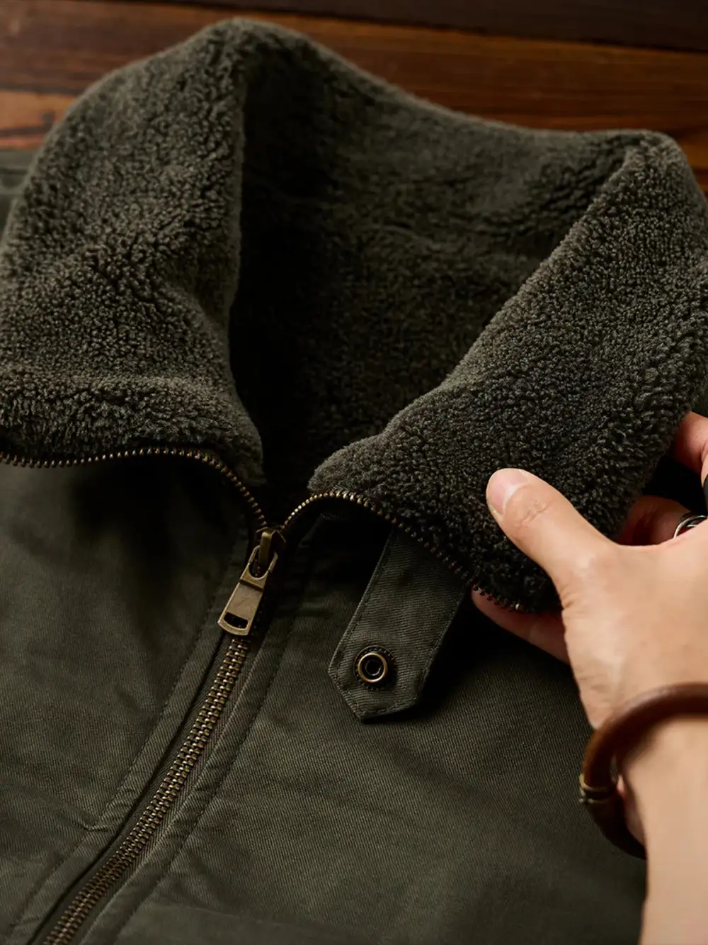 Men'S Fleece Lined Zip Front Bomber Jacket