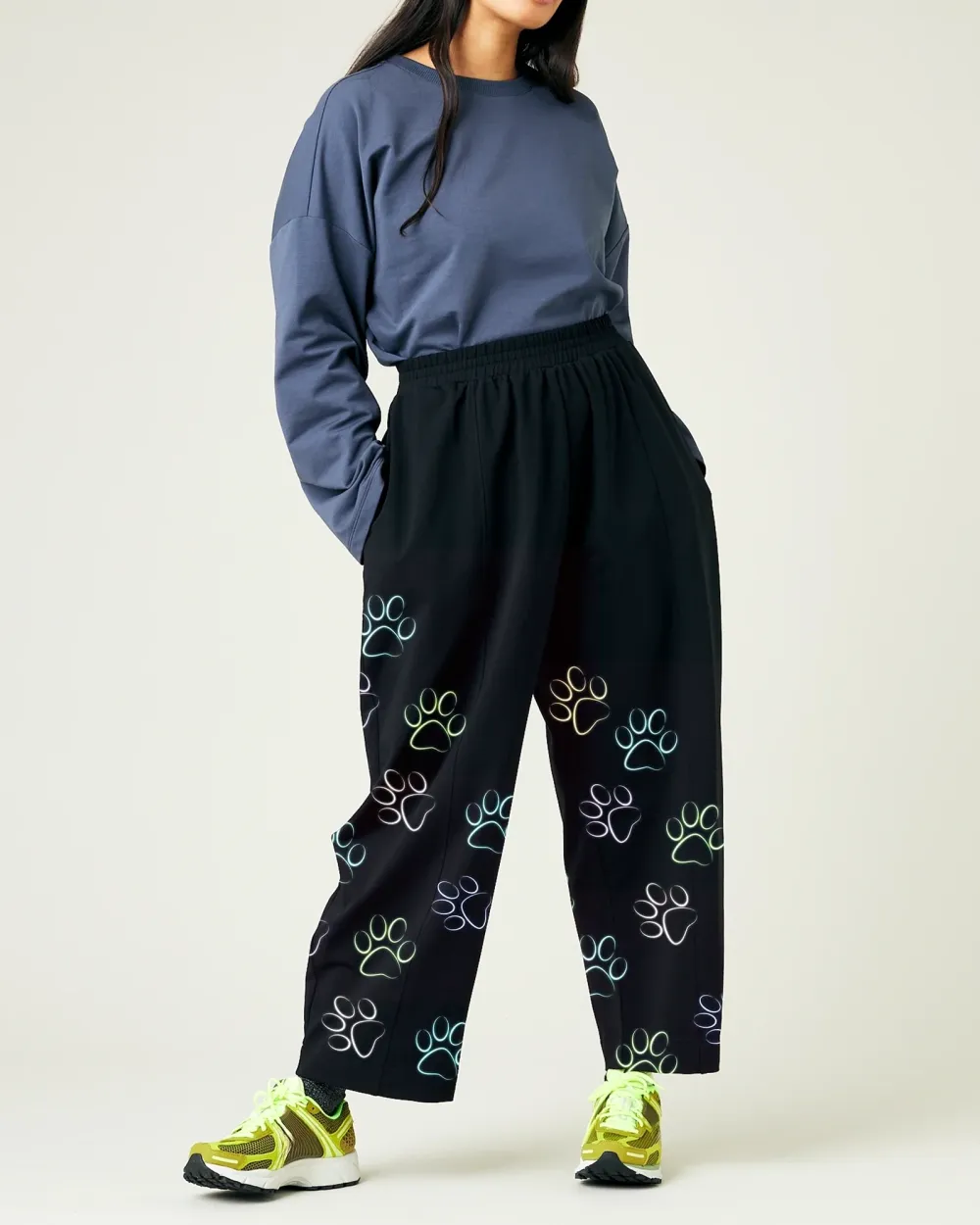 BLACK JERSEY TROUSERS