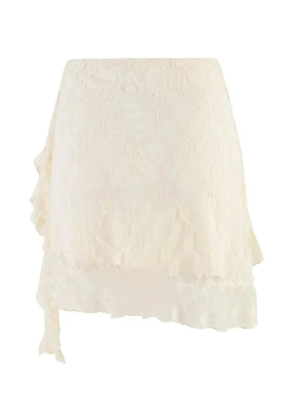 Quiet Ruffle Trim Lace Detail Skirt