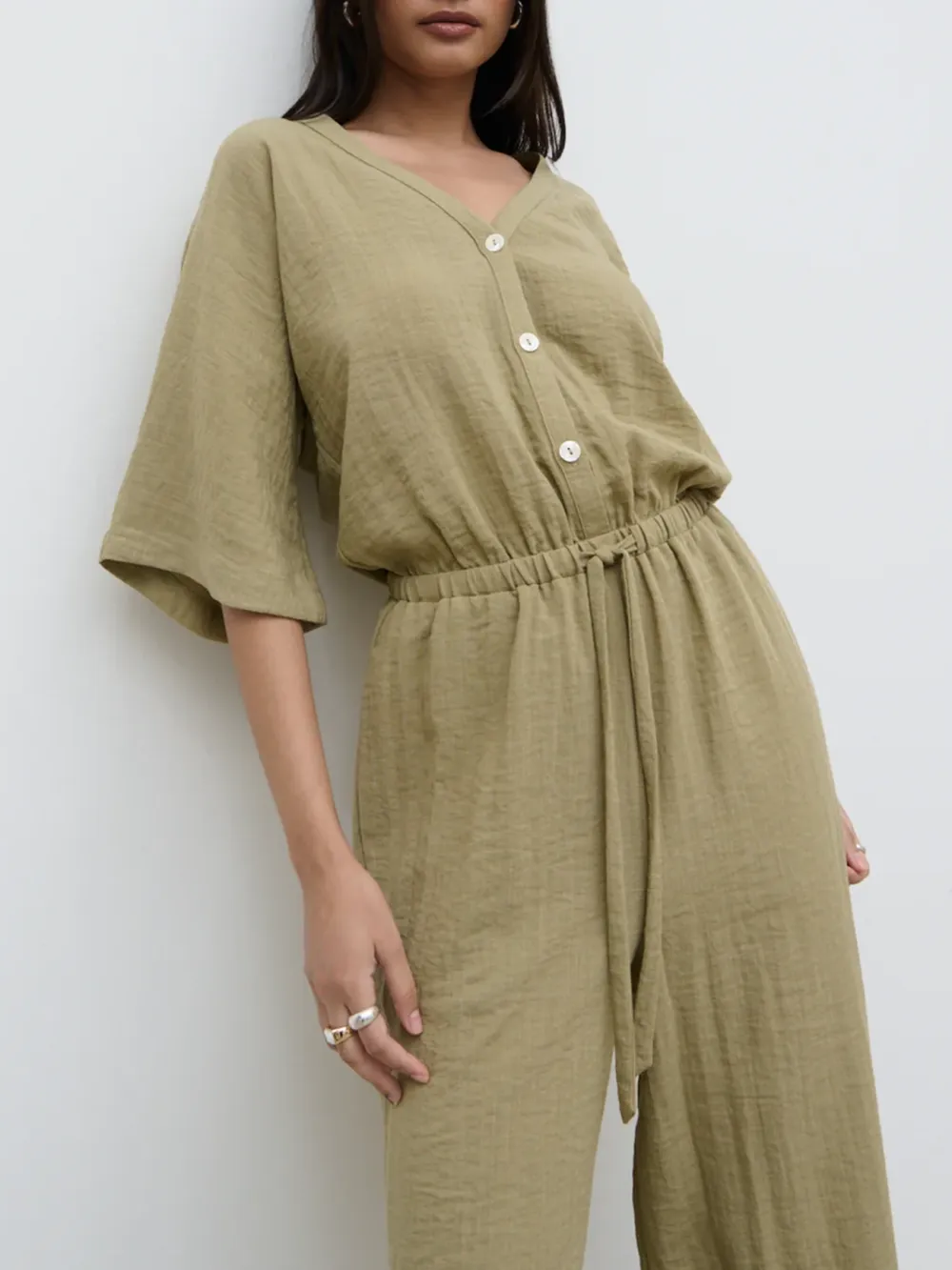 V-Neck Jumpsuit