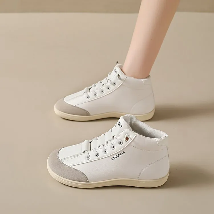 Women’s High-Top Closed Leather Barefoot Shoes - Wide Toe, Durable, Functional Slip-On Walking Shoes for Everyday Use, Back to School, Everyday Shoes