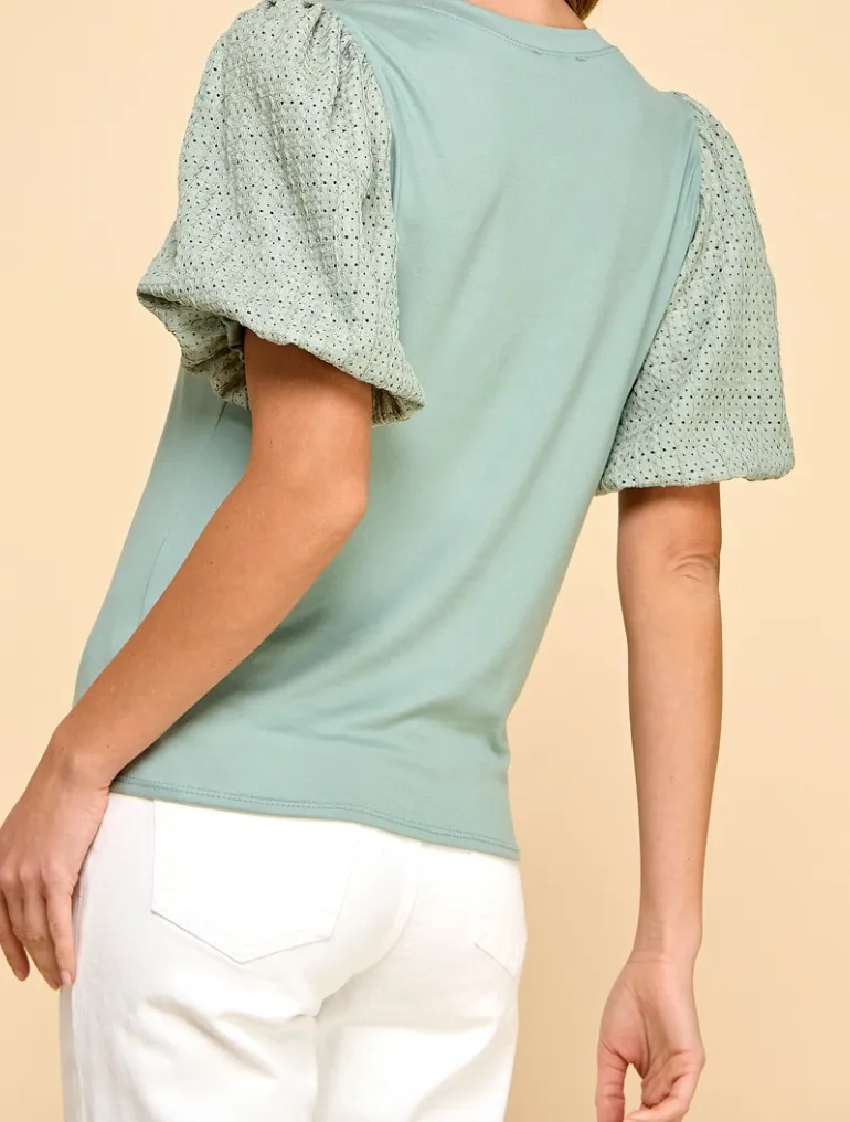 Sage Puff Top