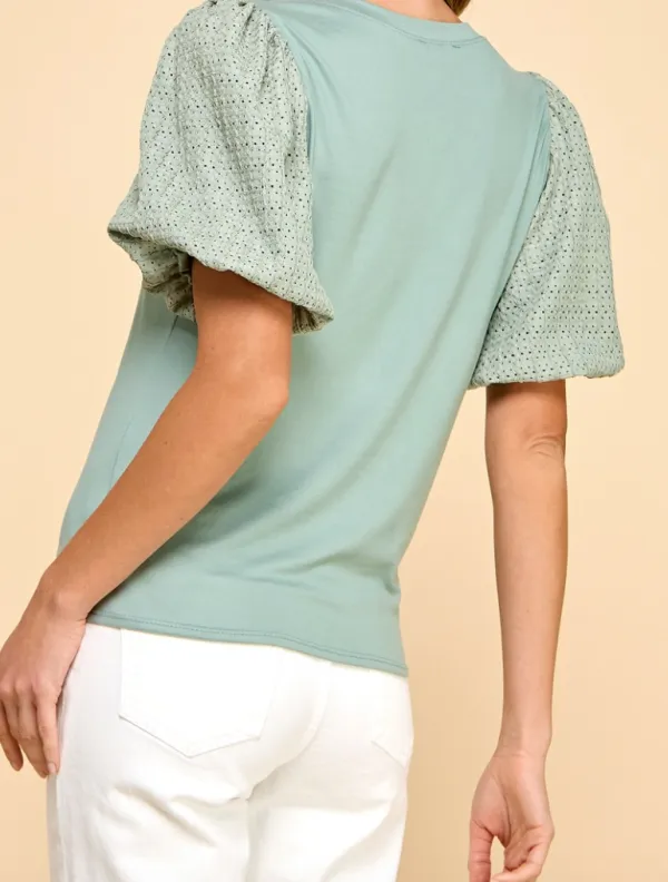 Sage Puff Top