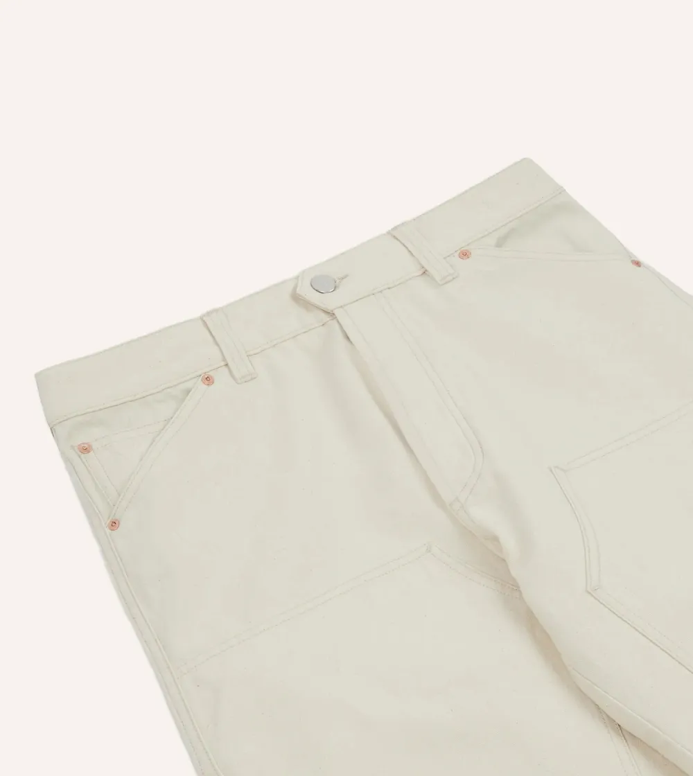 Ecru Cotton Canvas Jeans Daily