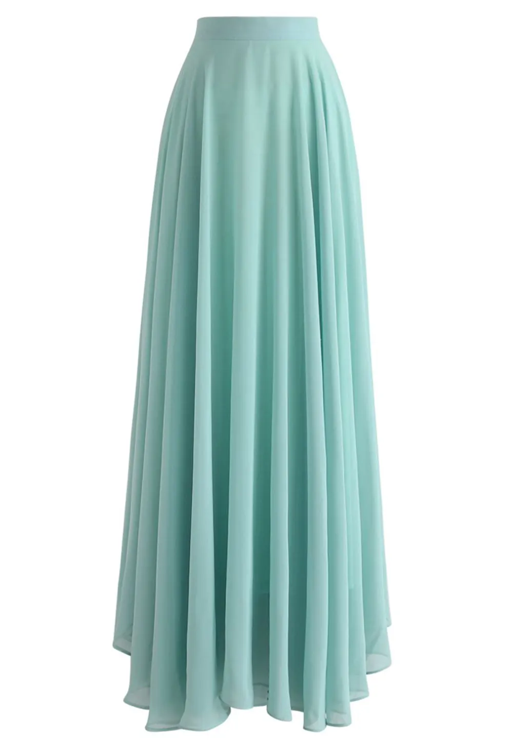 TIMELESS FAVORITE CHIFFON MAXI SKIRT IN MINT