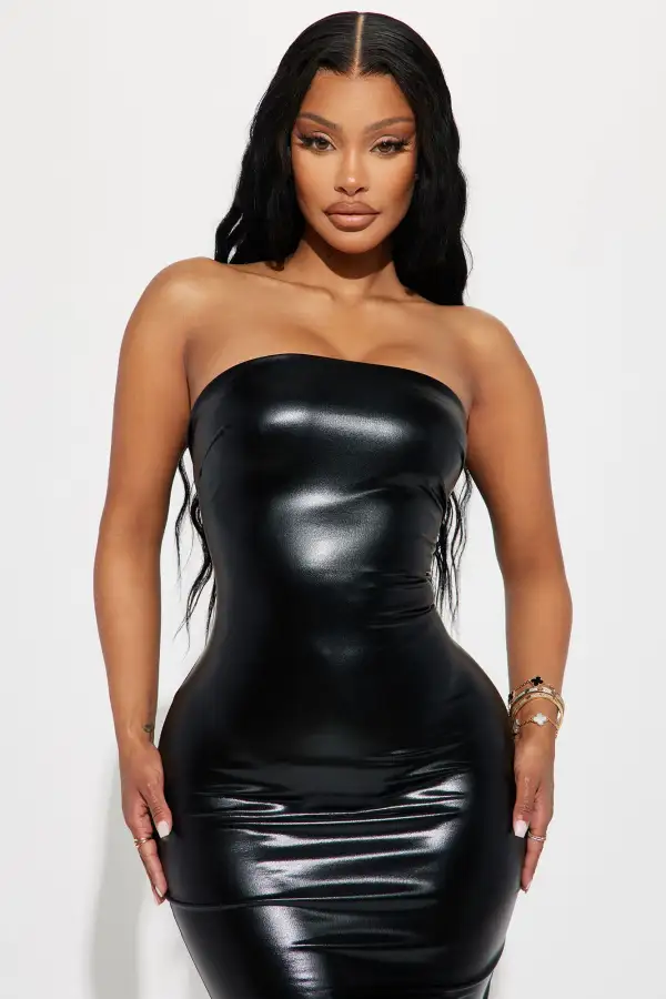 Danika Metallic Maxi Dress - Black