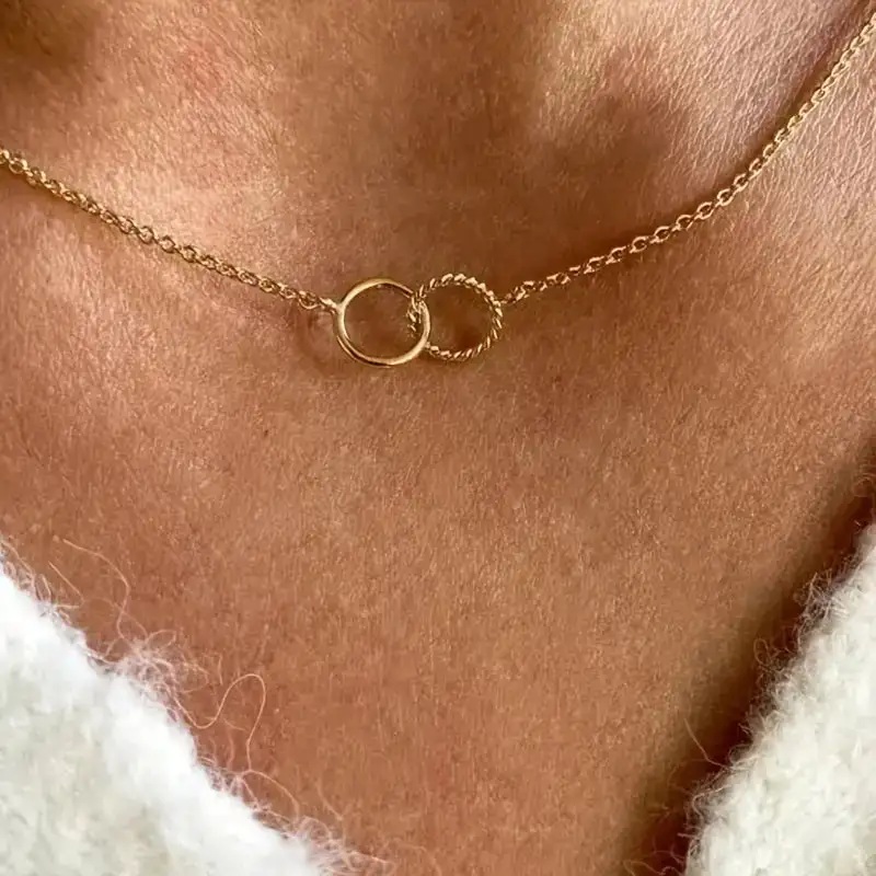 Double Circle Decor Clavicle Chain S Necklace