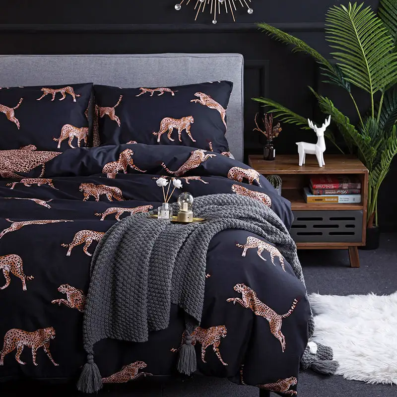 Duvet Cover Leopard Printing Bedding Set